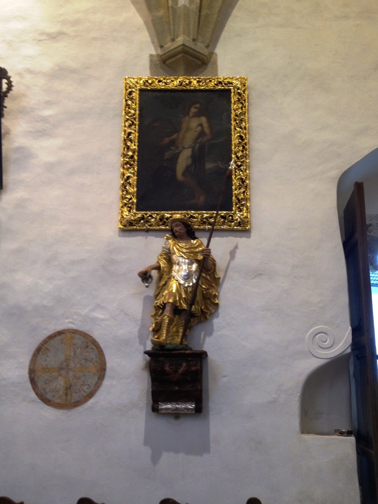 Heiliger Florian und Hl. Sebastian an der Südwand der Kirche